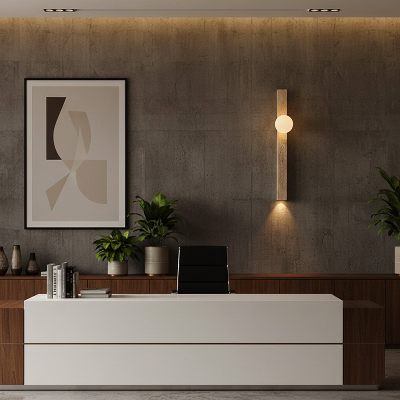 CREVION LG180 Wabi Sabi Stone LED Wall Sconce – Japanese Inspired, Two-Way Ambient Glow
