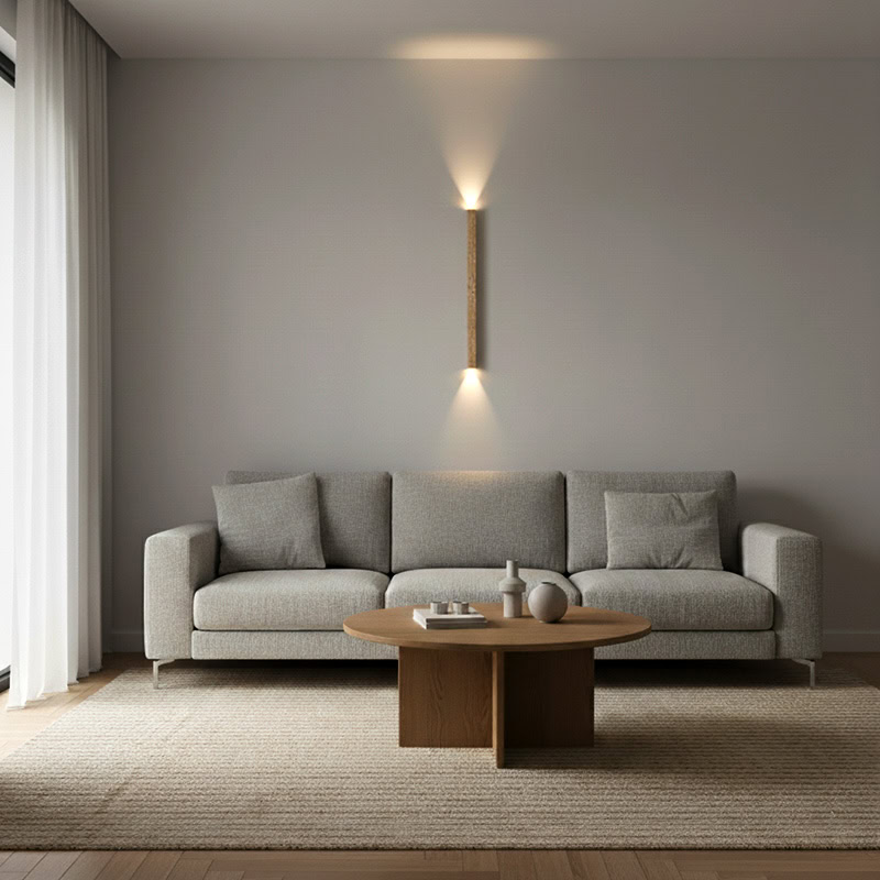 CREVION LG180 Wabi Sabi Stone LED Wall Sconce – Japanese Inspired, Two-Way Ambient Glow