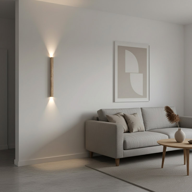 CREVION LG180 Wabi Sabi Stone LED Wall Sconce – Japanese Inspired, Two-Way Ambient Glow
