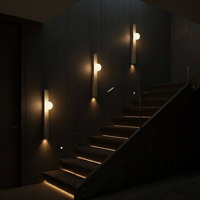 CREVION LG180 Wabi Sabi Stone LED Wall Sconce – Japanese Inspired, Two-Way Ambient Glow
