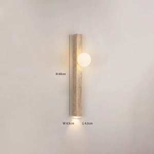 CREVION LG180 Wabi Sabi Stone LED Wall Sconce – Japanese Inspired, Two-Way Ambient Glow