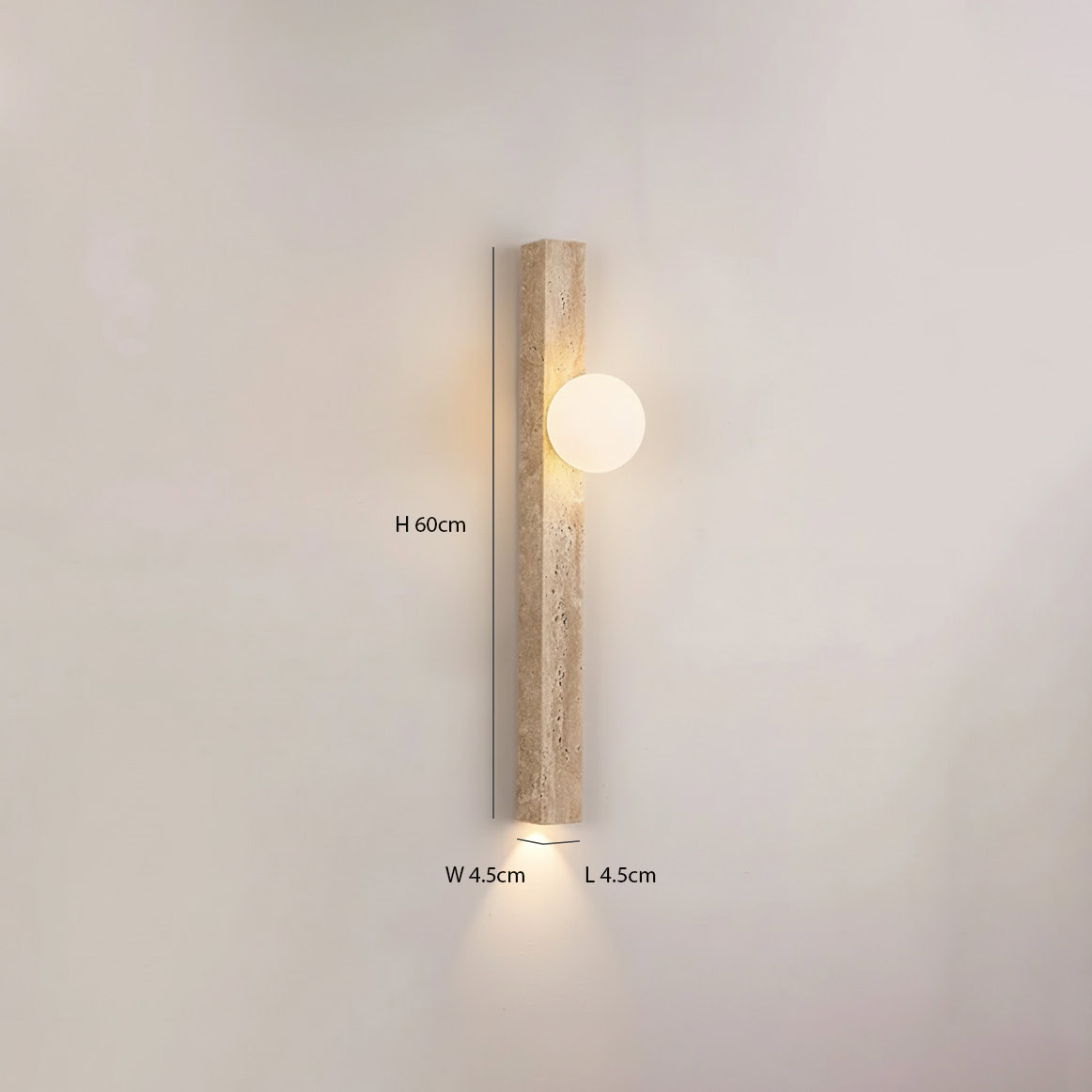 CREVION LG180 Wabi Sabi Stone LED Wall Sconce – Japanese Inspired, Two-Way Ambient Glow