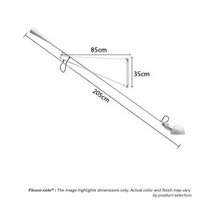 KREMA LG177 swing arm wall sconces for bedroom with adjustable LED arm in black and white finishes