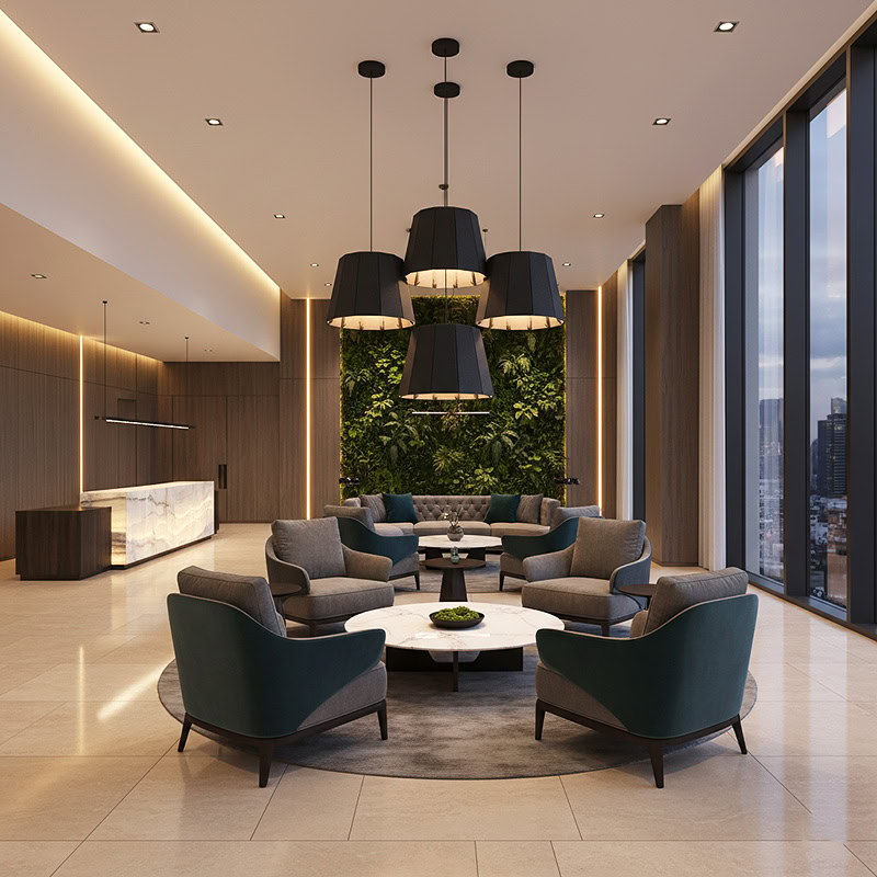 ACE LG163 modern acoustic pendant light with sound absorption for offices and homes