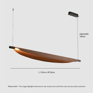 BRAWO LG231 Wabi Sabi Linear Kitchen Chandelier – minimalist wooden texture LED linear pendant light for dining, kitchen, and Japandi interiors