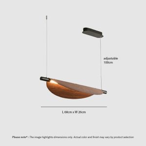 BRAWO LG231 Wabi Sabi Linear Kitchen Chandelier – minimalist wooden texture LED linear pendant light for dining, kitchen, and Japandi interiors