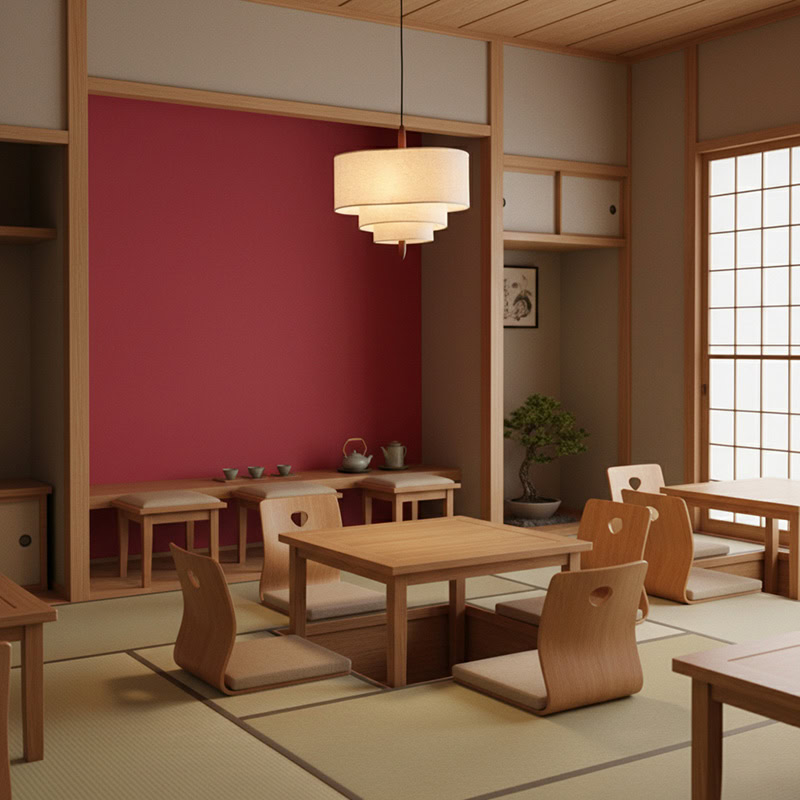 CHANDEL LG229 Nordic Wabi-Sabi Fabric Pendant Light, handmade linen pendant lighting for minimalist Japandi interiors with soft diffused glow.