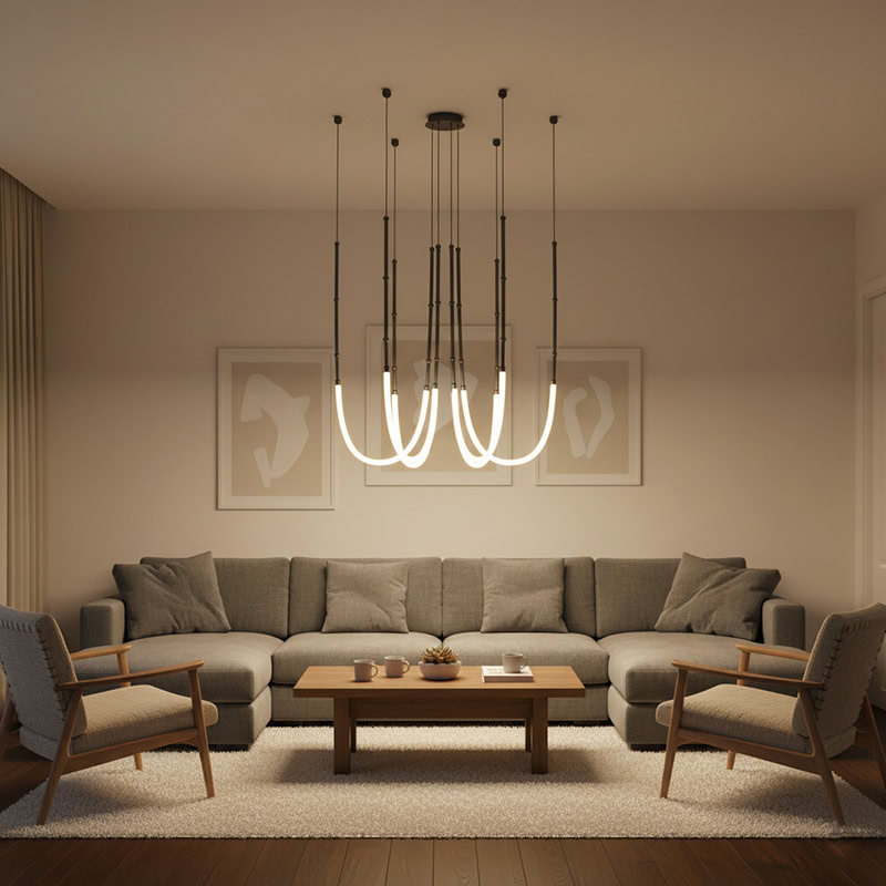 VIDRO LG199 Flexible Arm LED Rope Pendant, minimalist flexible LED rope hanging light with modern design and soft illumination