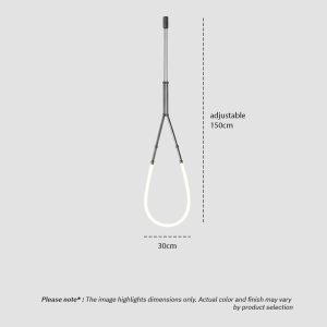 VIDRO LG199 Flexible Arm LED Rope Pendant, minimalist flexible LED rope hanging light with modern design and soft illumination
