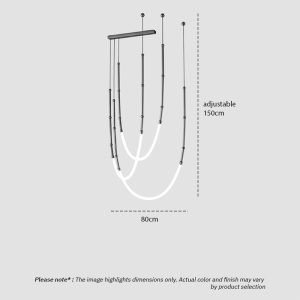 VIDRO LG199 Flexible Arm LED Rope Pendant, minimalist flexible LED rope hanging light with modern design and soft illumination