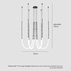 VIDRO LG199 Flexible Arm LED Rope Pendant, minimalist flexible LED rope hanging light with modern design and soft illumination