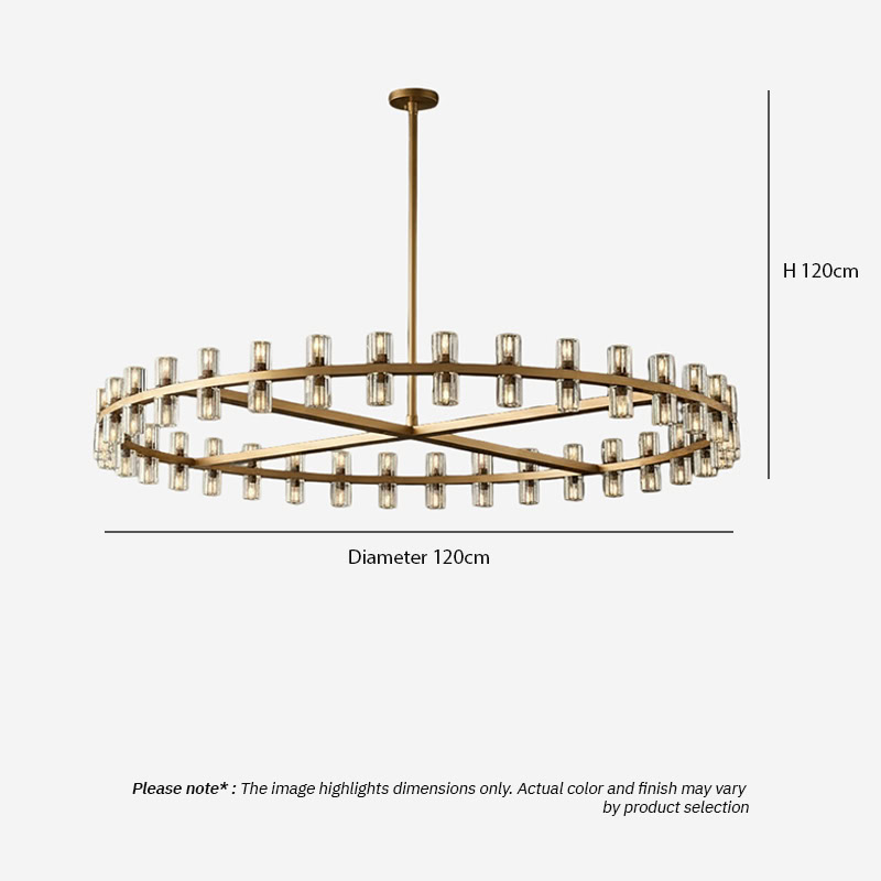 WOLFOS LG218 Decorative Light Fixture — Round Crystal LED Chandelier in Black or Gold, available in Small, Medium, and Large sizes