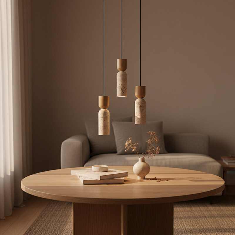 Minimalist Wabi Sabi Stone Pendant Light CREVION LG250 - Northerncult