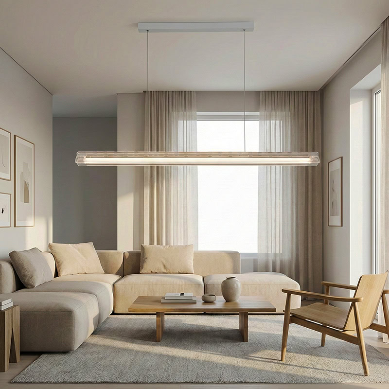 CLAZZO LG261 designer linear pendant light with minimalist suspended design for modern kitchens, dining areas, and contemporary interiors