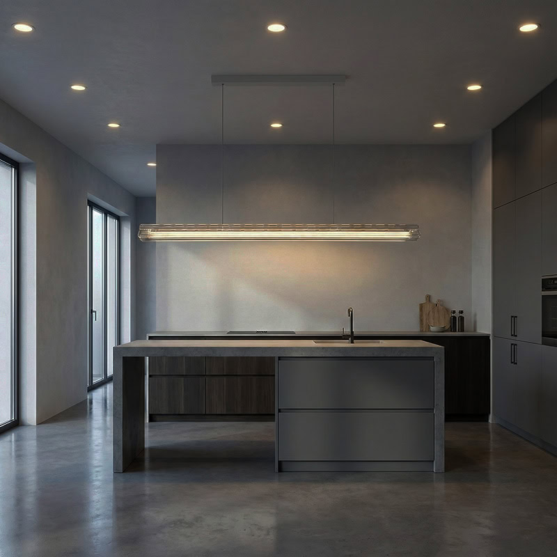 CLAZZO LG261 designer linear pendant light with minimalist suspended design for modern kitchens, dining areas, and contemporary interiors