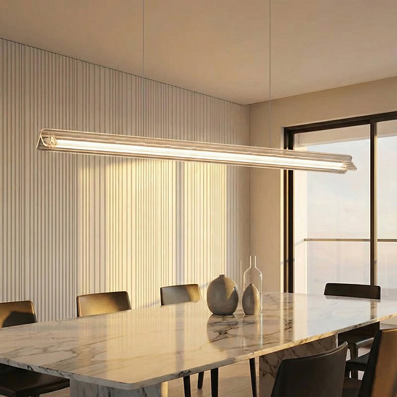 CLAZZO LG261 designer linear pendant light with minimalist suspended design for modern kitchens, dining areas, and contemporary interiors
