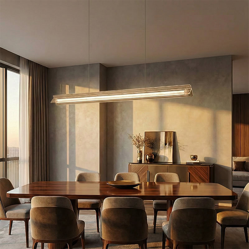 CLAZZO LG261 designer linear pendant light with minimalist suspended design for modern kitchens, dining areas, and contemporary interiors