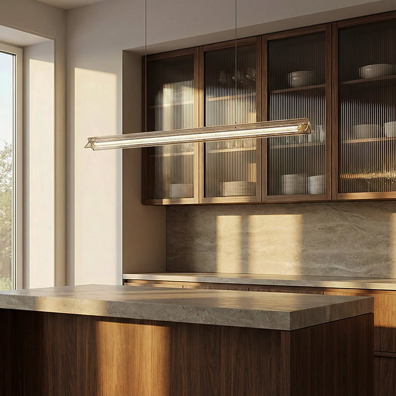CLAZZO LG261 designer linear pendant light with minimalist suspended design for modern kitchens, dining areas, and contemporary interiors