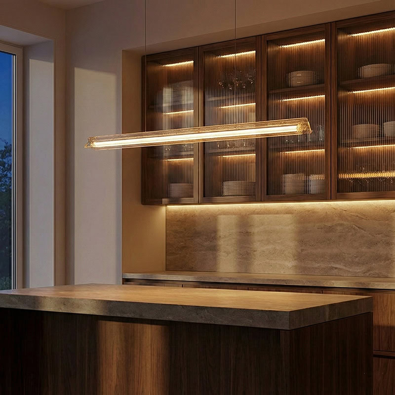 CLAZZO LG261 designer linear pendant light with minimalist suspended design for modern kitchens, dining areas, and contemporary interiors