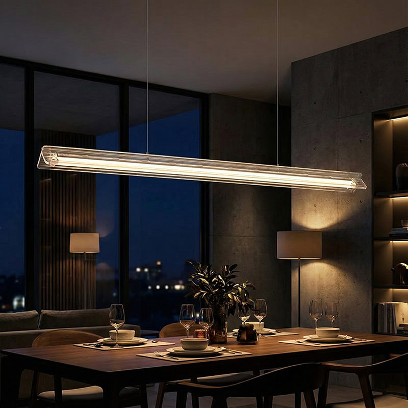 CLAZZO LG261 designer linear pendant light with minimalist suspended design for modern kitchens, dining areas, and contemporary interiors