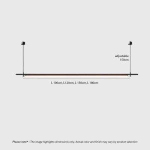LINFEA LG257 sleek long linear pendant light with minimalist black finish, modern architectural LED suspension for contemporary interiors