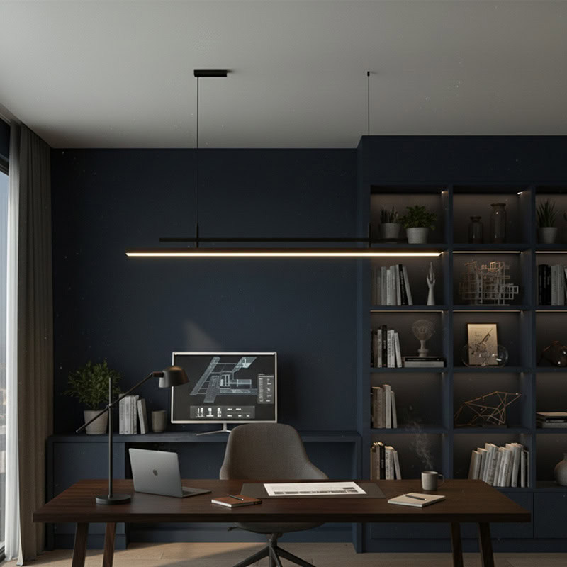 LINFEA LG271 Modern Linear LED Bar Pendant sleek minimalist linear light dimmable LED for kitchen, office, and modern interiors