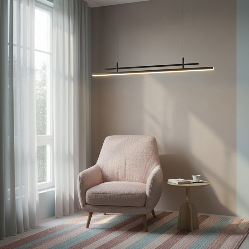 LINFEA LG271 Modern Linear LED Bar Pendant sleek minimalist linear light dimmable LED for kitchen, office, and modern interiors