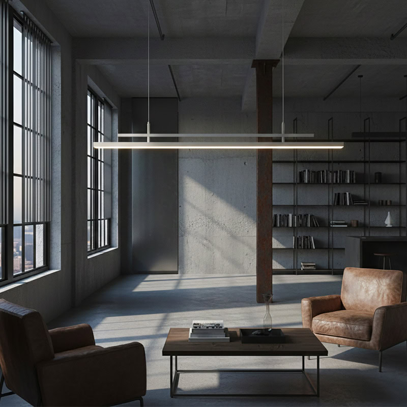 LINFEA LG271 Modern Linear LED Bar Pendant sleek minimalist linear light dimmable LED for kitchen, office, and modern interiors