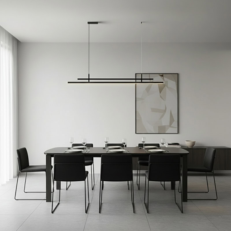 LINFEA LG271 Modern Linear LED Bar Pendant sleek minimalist linear light dimmable LED for kitchen, office, and modern interiors