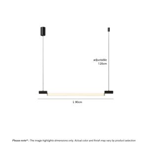 VIDRO LG267 sleek LED linear suspension light with slim minimalist design for modern kitchens, dining areas, and architectural interiors