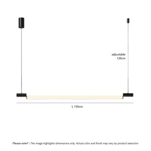 VIDRO LG267 sleek LED linear suspension light with slim minimalist design for modern kitchens, dining areas, and architectural interiors