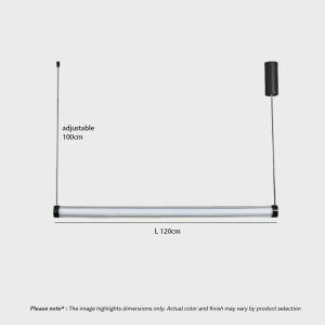 VIDRO LG282 Scandinavian linear tube pendant with glass stone body and 360-degree LED illumination.