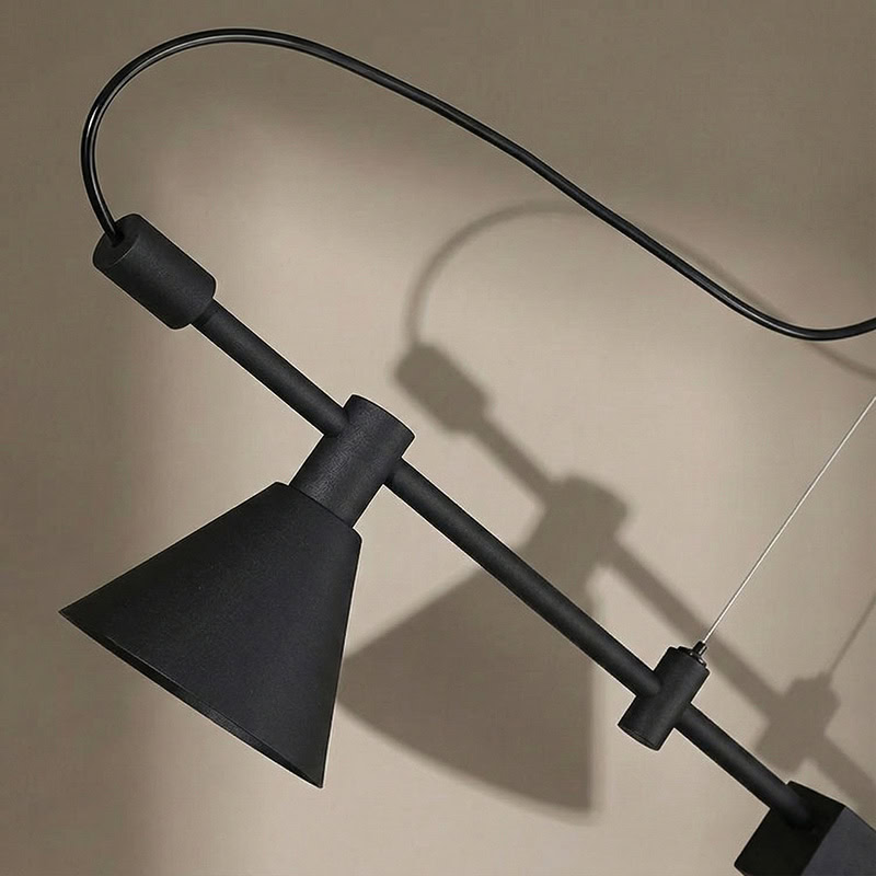 ELAIOS LG275 designer hanging black pendant light with minimalist Nordic design and integrated LED lighting