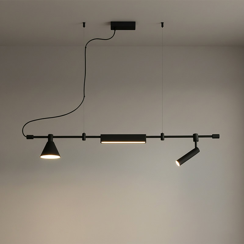 ELAIOS LG275 designer hanging black pendant light with minimalist Nordic design and integrated LED lighting