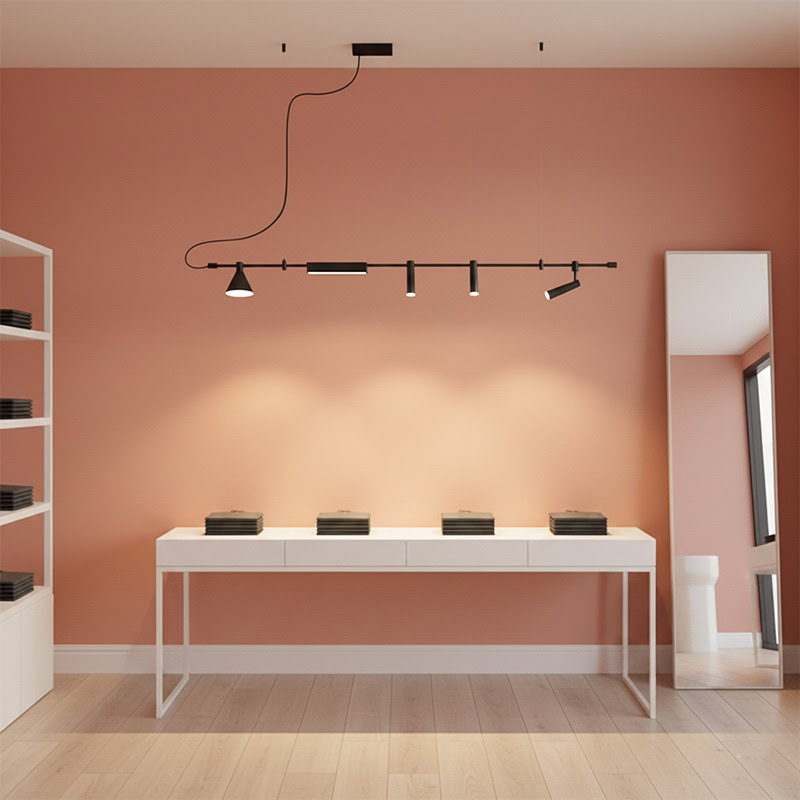 ELAIOS LG275 designer hanging black pendant light with minimalist Nordic design and integrated LED lighting