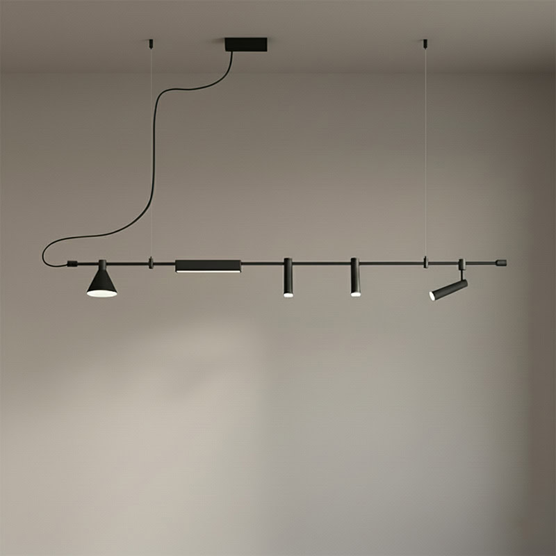 ELAIOS LG275 designer hanging black pendant light with minimalist Nordic design and integrated LED lighting