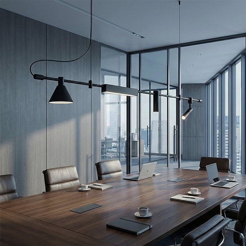 ELAIOS LG275 designer hanging black pendant light with minimalist Nordic design and integrated LED lighting