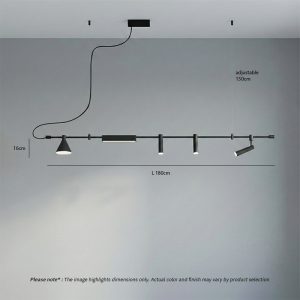 ELAIOS LG275 designer hanging black pendant light with minimalist Nordic design and integrated LED lighting
