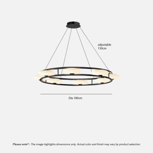 Eye inspired LED ring chandelier FOSCHO LG295 with minimalist circular pendant design