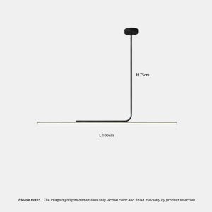 LINFEA LG293 modern Nordic L-shaped linear pendant light with minimalist Scandinavian design and integrated LED lighting