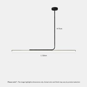 LINFEA LG293 modern Nordic L-shaped linear pendant light with minimalist Scandinavian design and integrated LED lighting