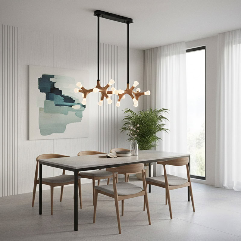 BRAWO LG300 modern wooden branch pendant light with sculptural branch design and ambient LED lighting for contemporary interiors