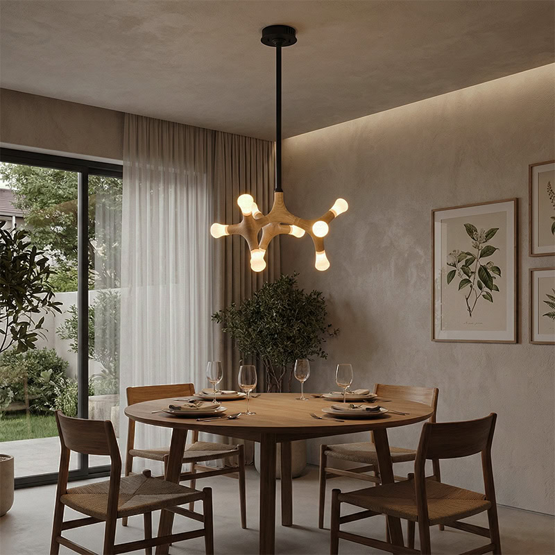 BRAWO LG300 modern wooden branch pendant light with sculptural branch design and ambient LED lighting for contemporary interiors