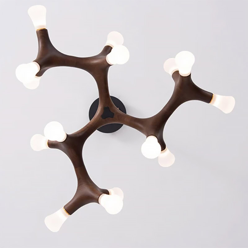 BRAWO LG300 modern wooden branch pendant light with sculptural branch design and ambient LED lighting for contemporary interiors