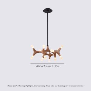 BRAWO LG300 modern wooden branch pendant light with sculptural branch design and ambient LED lighting for contemporary interiors