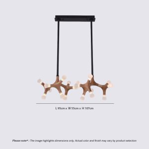 BRAWO LG300 modern wooden branch pendant light with sculptural branch design and ambient LED lighting for contemporary interiors
