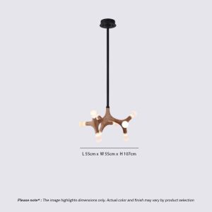 BRAWO LG300 modern wooden branch pendant light with sculptural branch design and ambient LED lighting for contemporary interiors