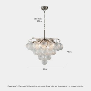 FOSCHO LG304 tiered glass bubble chandelier with multi-globe glass orbs and modern sculptural hanging light design