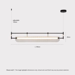 VIDRO LG323 linear micro dot texture pendant light in modern interior setting with sleek suspended LED fixture