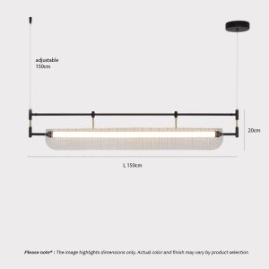 VIDRO LG323 linear micro dot texture pendant light in modern interior setting with sleek suspended LED fixture